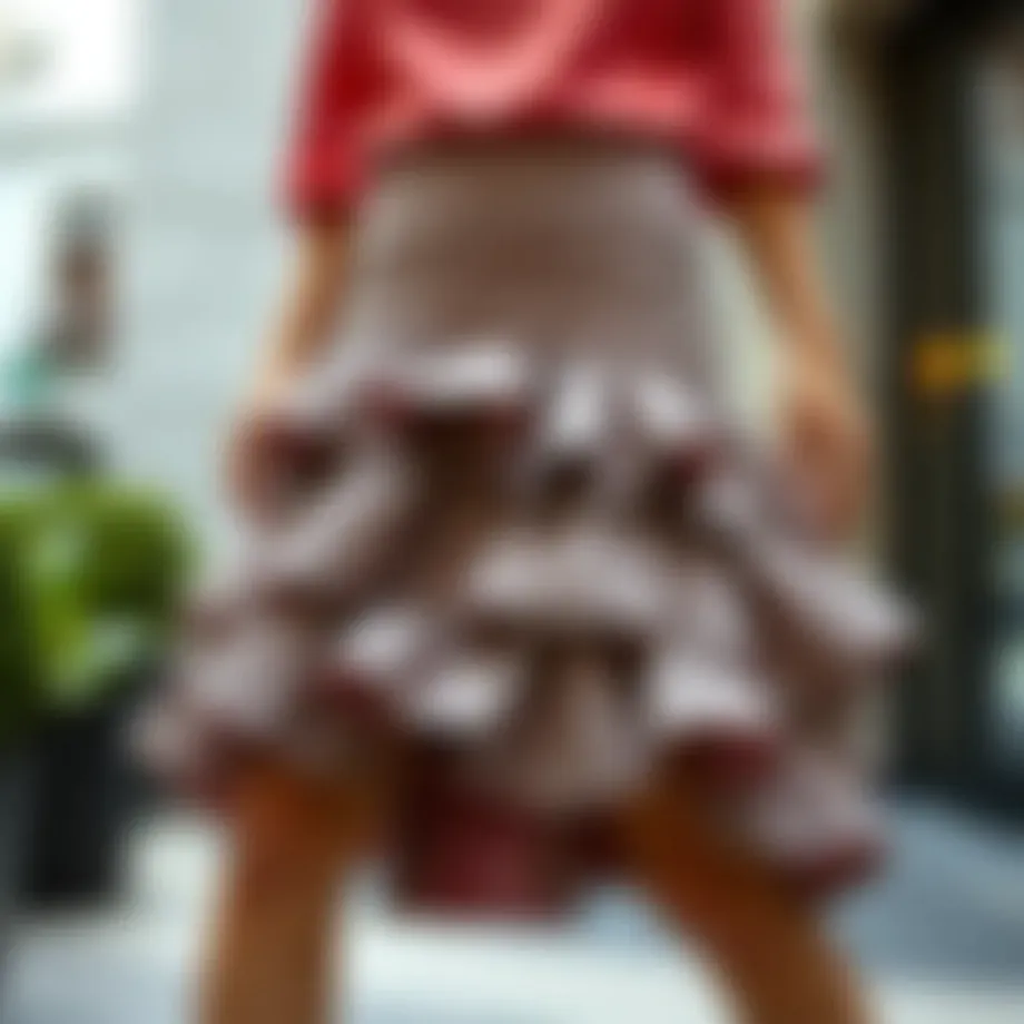 Elegant ruffled skirt showcasing modern design