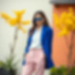 Elegant outfit featuring royal blue and complementary colors