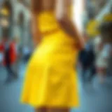 A vibrant yellow mini skirt showcasing modern fashion trends