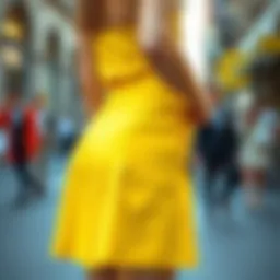 A vibrant yellow mini skirt showcasing modern fashion trends