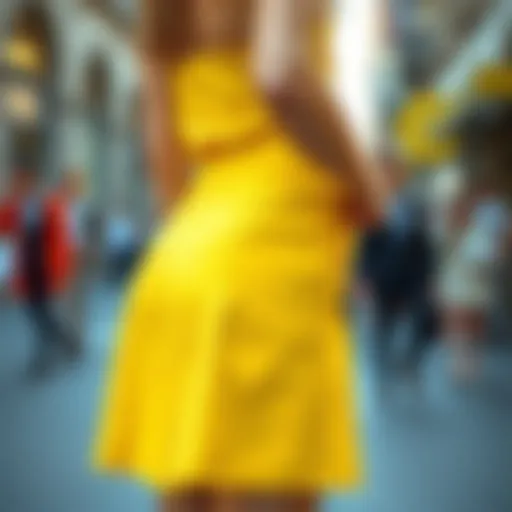 A vibrant yellow mini skirt showcasing modern fashion trends
