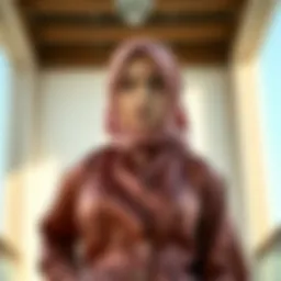 Elegant satin outfit showcasing modern modest wear style