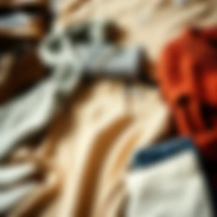 An array of seasonal clothing items laid out neatly, representing a balance of comfort and style.