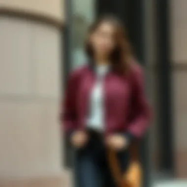 Seasonal outfit inspiration featuring a long bomber jacket