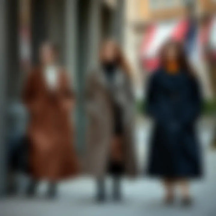 Seasonal styling tips, featuring tailored coats in different environments