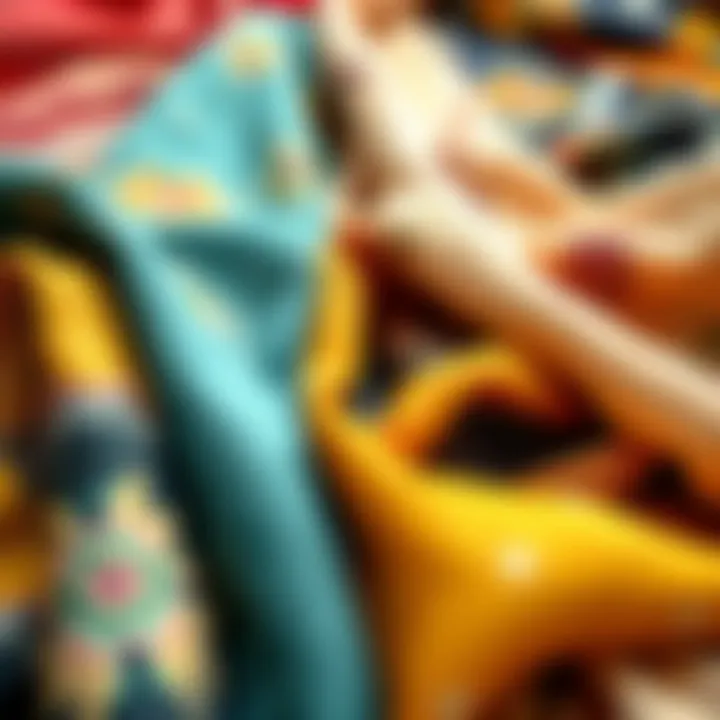 Collection of fabrics used for making shawls