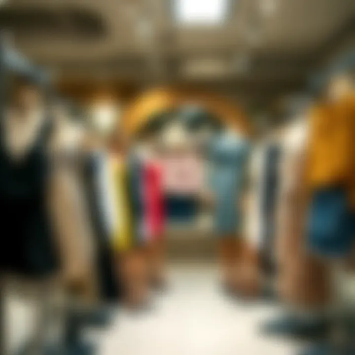 Variety of shorts dresses displayed in a boutique