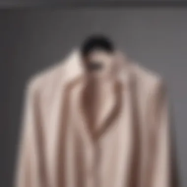 Stylish silk shirt elegantly displayed on a hanger