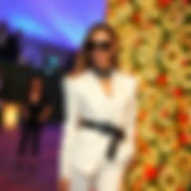 Fashionable black and white outfit styled for a gala event