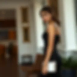 Elegant black fitted short dress styling