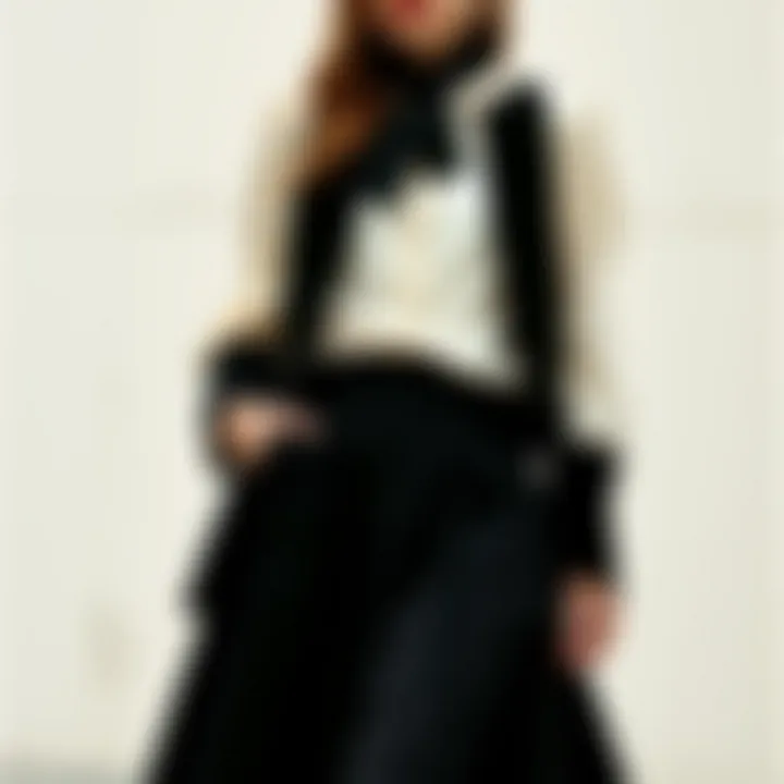 Chic Styling for a Black Skirt Elegant black skirt styled with a chic blouse and accessories