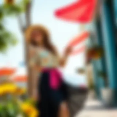 Vibrant Summer Styling with a Black Skirt Playful black skirt styled with vibrant colors and accessories for a summer look