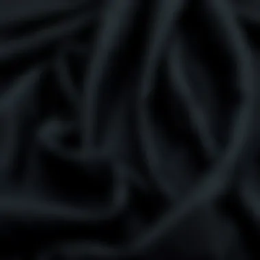 Various fabric swatches for a black classic dress