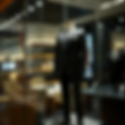 Elegant black suit on display