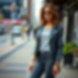 Stylish skinny jeans outfit for women in a trendy urban setting