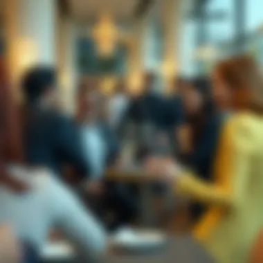Visual representation of social interactions in sophisticated settings