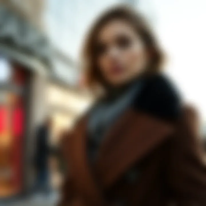 Fashionable woman wearing a sophisticated winter coat