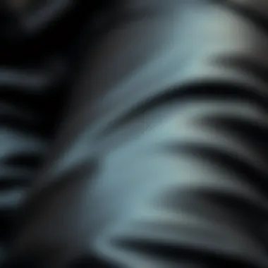 A close-up of the texture and details of soul leather pants