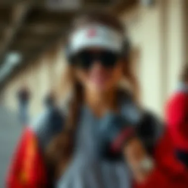 Trendy accessories complementing sports attire