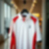 Elegance of Sports Shirts A stylish sports shirt displayed on a hanger with a modern backdrop