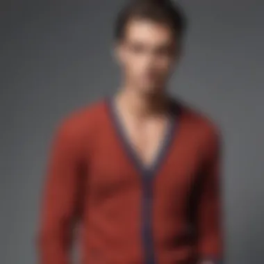 A model showcasing various combinations with a sports cardigan