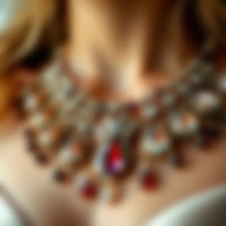 The Impact of Statement Jewelry Close-up of a beautifully crafted statement necklace