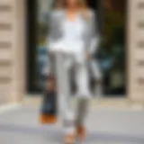 Stylish Grey Linen Trousers Ensemble