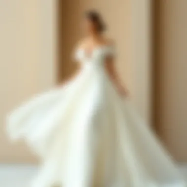 Stylish modern bridal dress with a flowing silhouette