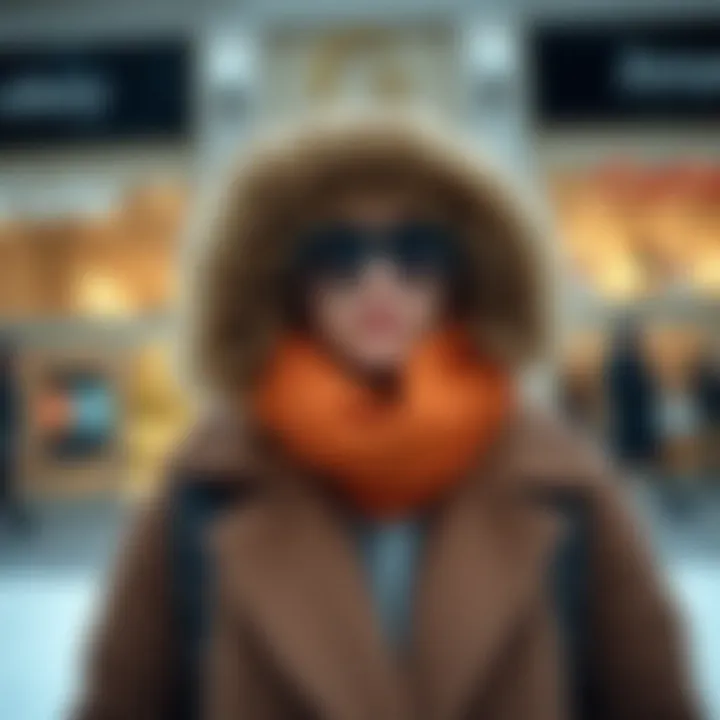 Stylish outerwear paired with seasonal accessories for a complete look