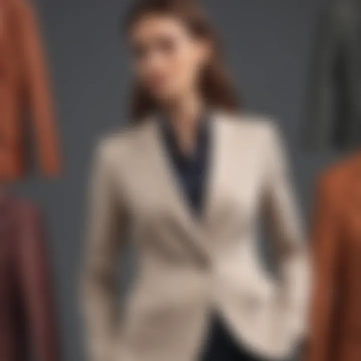 Variety of suit fabrics and textures