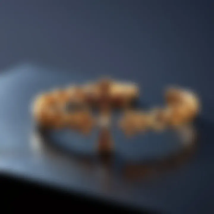 Elegant T bracelet highlighting intricate design