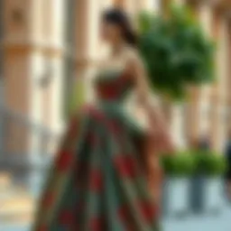 Elegant tafta dress showcasing a flowing silhouette