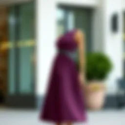 Chic one-shoulder midi dress showcasing modern design