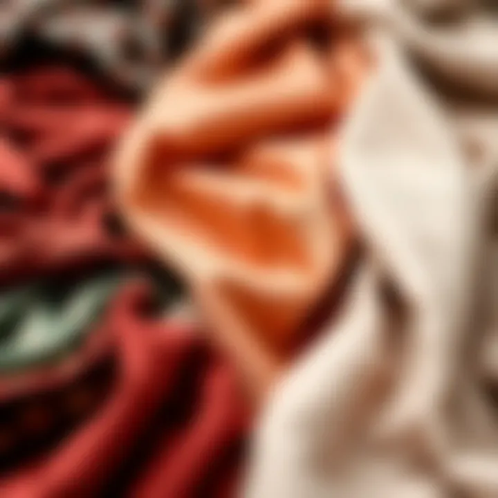 A variety of fabrics used in designing modest dresses.