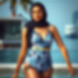 Elegant hijab swimsuit design showcasing modern aesthetics