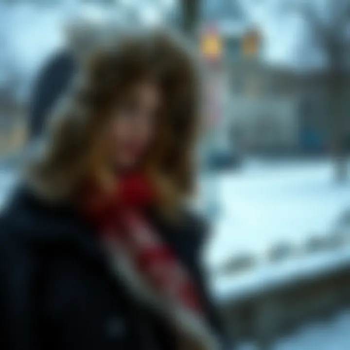 Elegant Tesettür Parka Kaban in Winter Setting