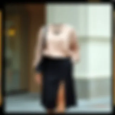 Chic, layered outfit featuring a stylish skirt