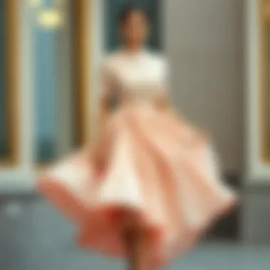 Elegant ensemble showcasing a flowing skirt design