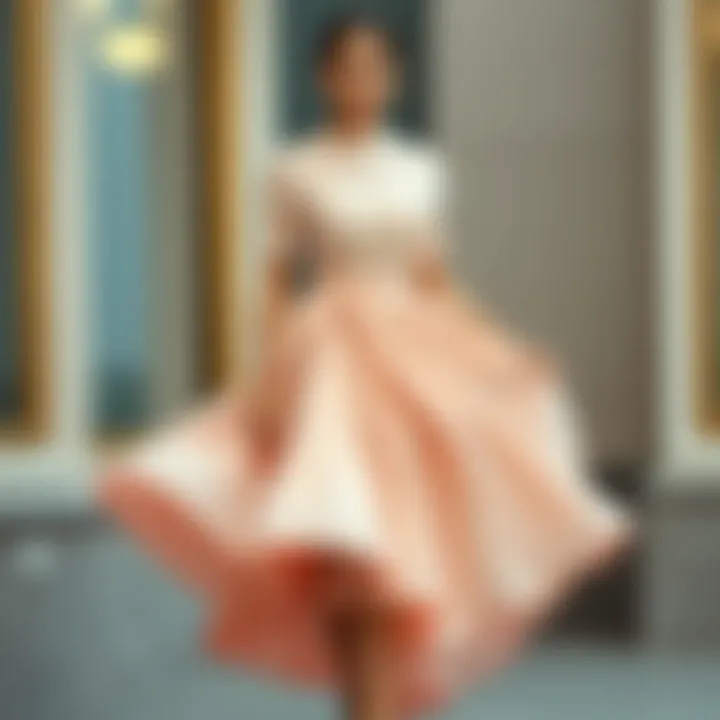 Elegant ensemble showcasing a flowing skirt design