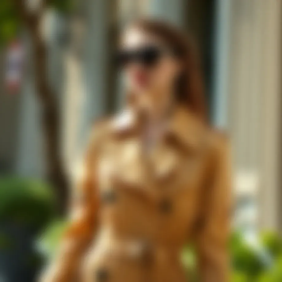Elegant summer trench coat styled with accessories