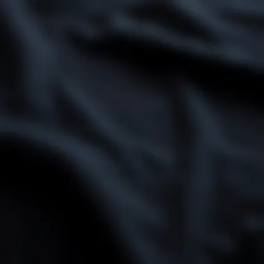 Close-up of high-quality fabric of a black t-shirt