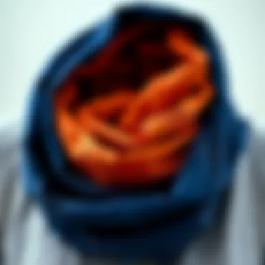 Trendy Color Palette of a Thin Neck Scarf Thin neck scarf in a trendy color palette