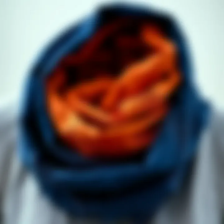 Trendy Color Palette of a Thin Neck Scarf Thin neck scarf in a trendy color palette