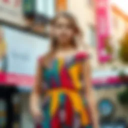 Trendy dress for a teenager showcasing vibrant colors