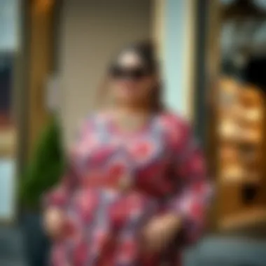 Trendy plus-size dress paired with chic accessories