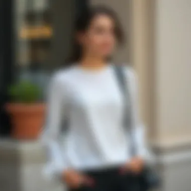 Casual knit blouse combination for everyday wear