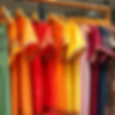 Colorful tunic collection on display