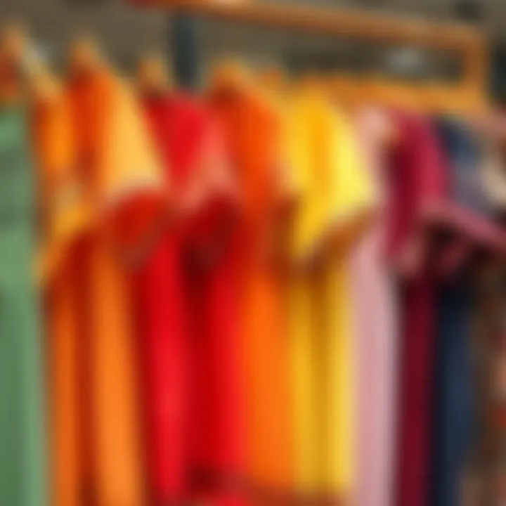 Colorful tunic collection on display