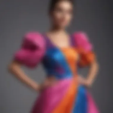 Stylish Vibrant Color Evening Dress Stylish long dress in a vibrant color palette