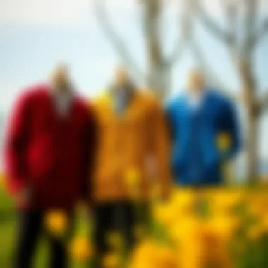 Historical Evolution of Cardigans Historical evolution of cardigans depicted in an artistic manner